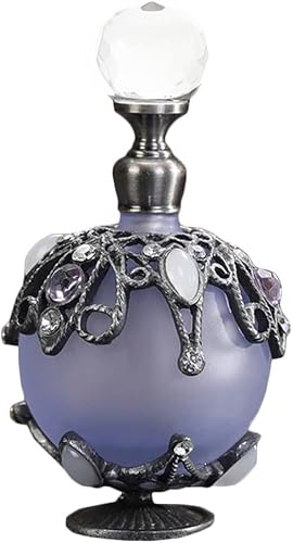 XCFTYRU Vintage perfume bottle， 25ml Empty Glass Travel Sized Decorative Vial(Purple)