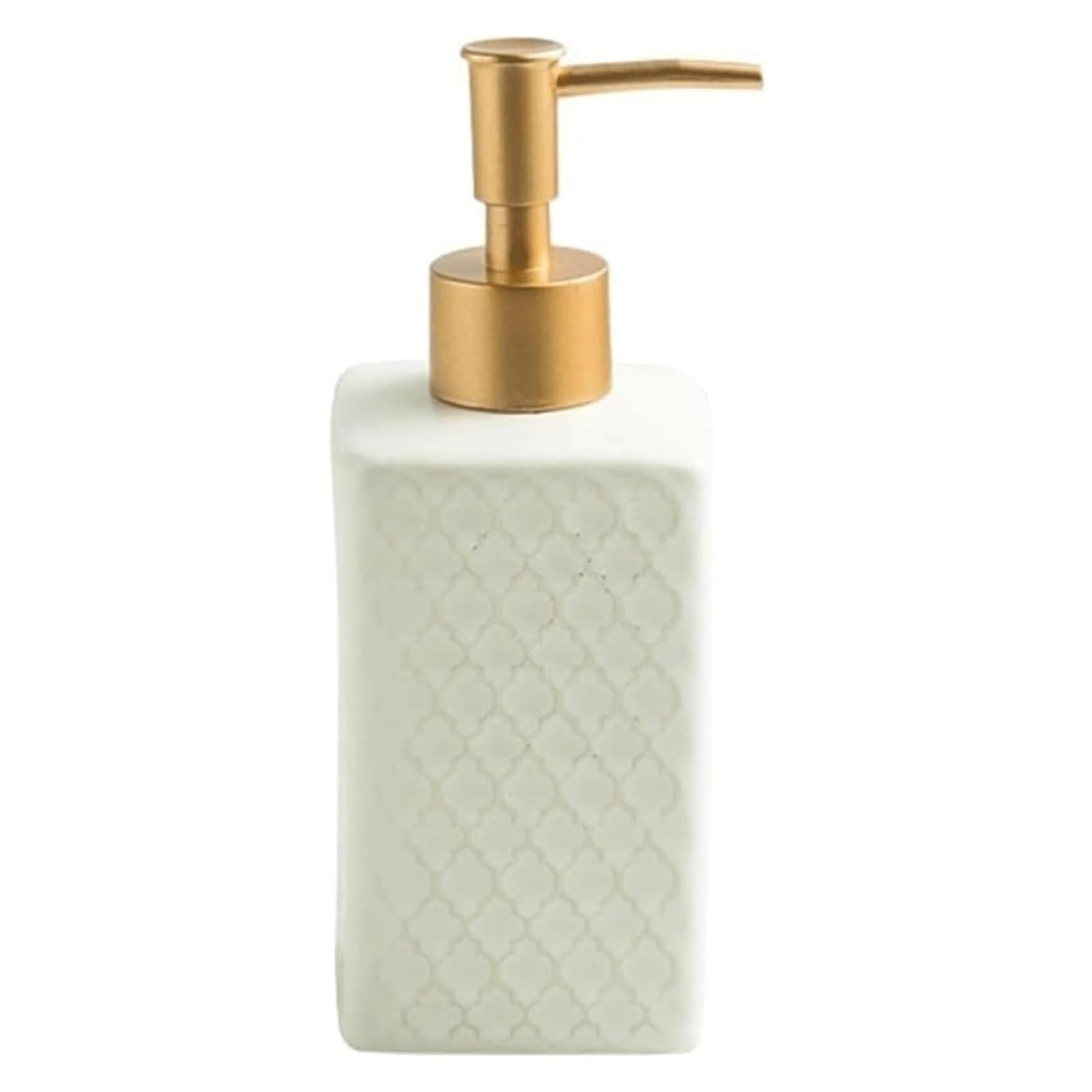 Hand 360Ml Ceramic Soap Dispenser Simple Lotion Refillable Liquid for Bathroom Dish for Bathroom(White)