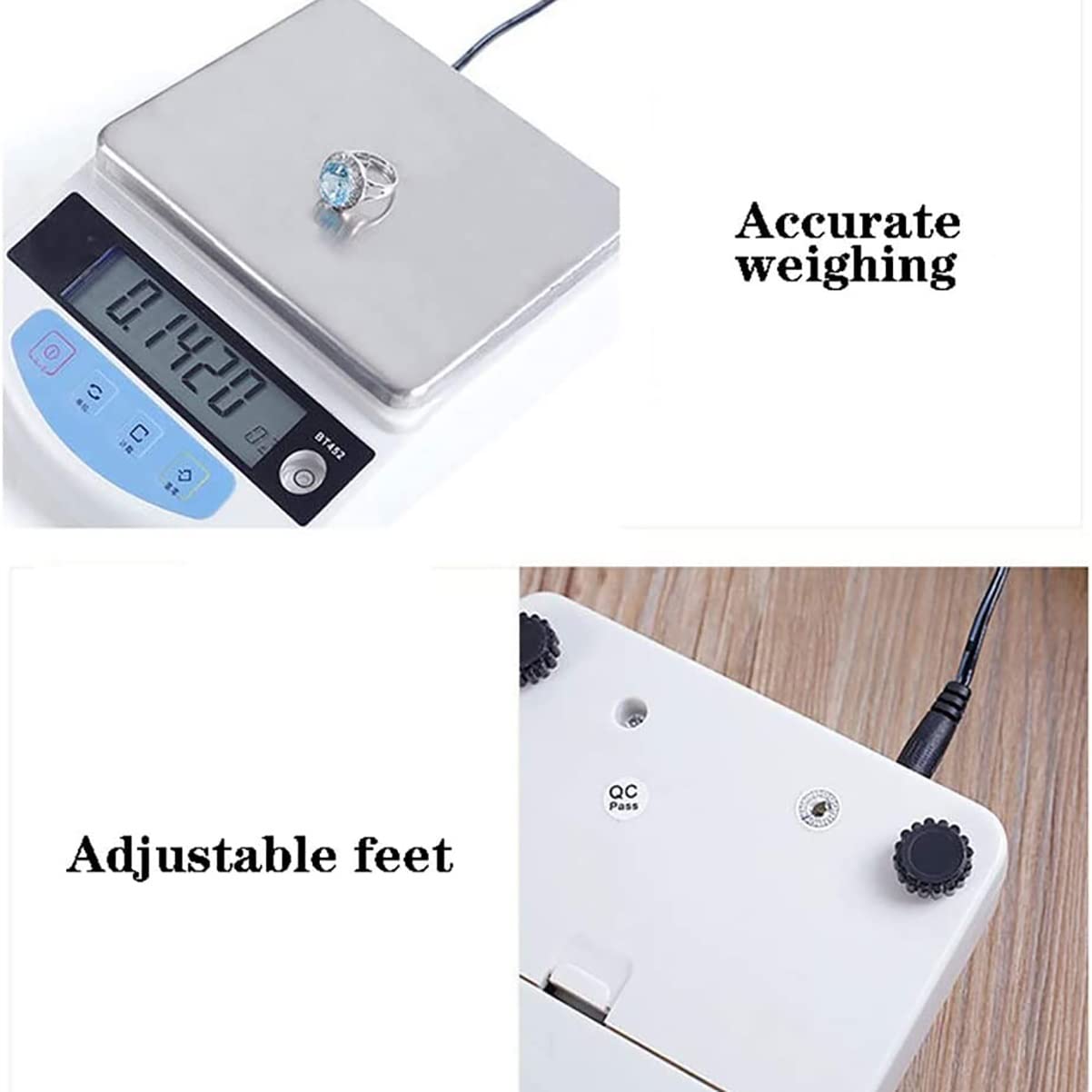 Balanza electrónica pequeña de 2 kg, balanza de precisión de 0,01 g, balanza Digital para joyería, balanza de Oro.