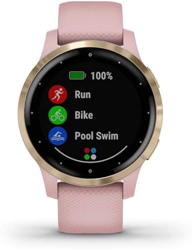 Miniatura 5 de Garmin 010-02172-31 Vivoactive 4S Smartwatch, paquete de polvo rosadorado con auriculares deportivos inalámbricos magnéticos Deco Gear, rojo con