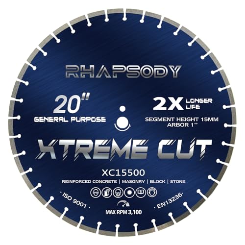 Image of RHAPSODY 20Inch Diamond Concrete Saw Blade,Segmented General Purpose Blade