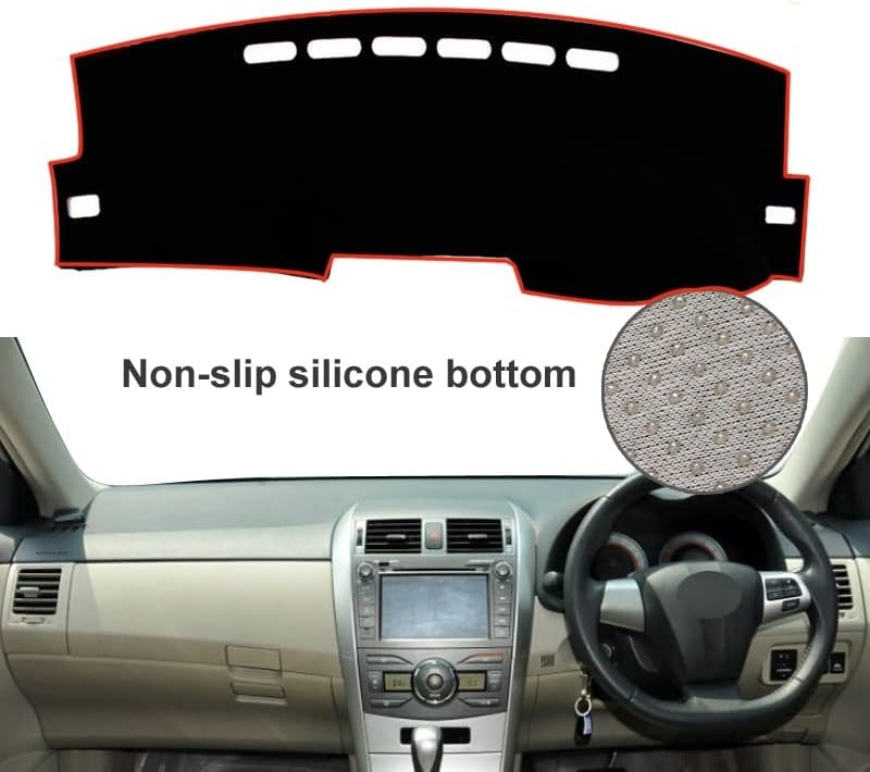 Anti-Sun Pad for Toyota for Corolla for Axio 2007 2008 2009 2010 2011 2012 2013 Car Dash Mat Covers Sun Shade Dashboard Cover(Black)