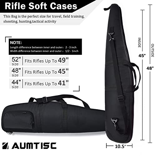 Aumtisc Soft Rifle Case Padded Shotgun Gun Bag For Storage Scoped Rifles With Zippered Accessory Pocket Adjustable Shoulder Strap Black 48" #TOP1