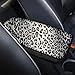 Dreaweet Grey Leopard Printed Universal Auto Center Console Lid Pad, Soft Comfy Car Armrest Seat Box Protector Fit for Most Standard Size Vehicle Interior Accessories