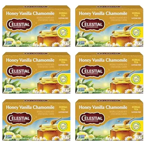 Celestial Seasonings Herbal Tea, Honey Vanilla Chamomile, 20 Tea Bags (Pack of 6) Cover