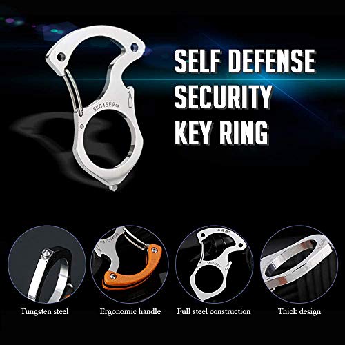 Multi-Tool Key Chain,Carabiner Clip,Emergency Escape Car Window Breaker and Bottle Opener, Car Keychain for Men and Women - Thumbnail 3
