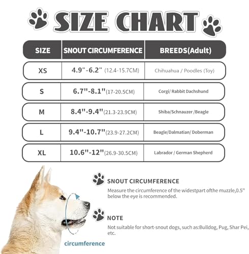 VZU Maulkorb für Große Hunde, Maulkorb Hund, Verstellbarer Hundemaulkorb, Giftköderschutz Hund, Fressschutz Hund, Verhindert Kauen, Fressen, Beißen, Mesh, Atmungsaktiv, Reflektierend (Schwarz, XL)