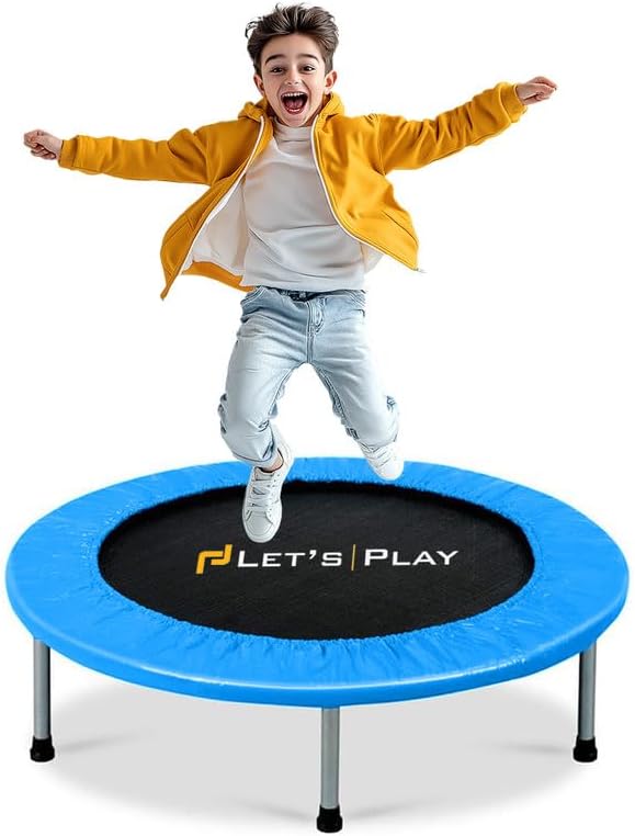 LET'S PLAY® LP-982 LET'S PLAY Imported Trampoline Jumping Trainer for Kids and Adult, 38 INCH Rebounder Trampoline with Metal Springs and Padding for Indoor and Outdoor 36/38/40/45/48 Inch Size.