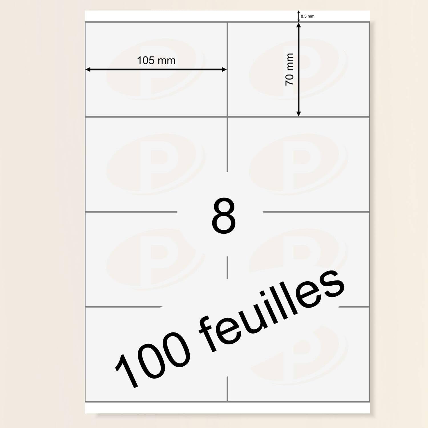 Printation Étiquettes 105 x 70 mm – 4000 étiquettes autocollantes imprimables blanches – 500 feuilles format A4 BigPack de 2 x 4 8 par feuille 105 x 70 étiquettes A7 – Étiquettes adhésives/étiquettes