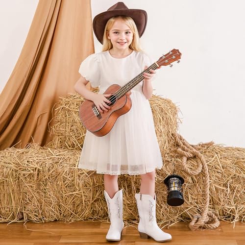 Sparkly Glitter Cowgirl Cowboy Boots for Girls Little Kids Mid Calf Zipper Pointed Toes Low Heel Western Embroidery Party Birthday Toddler to Big Kid3