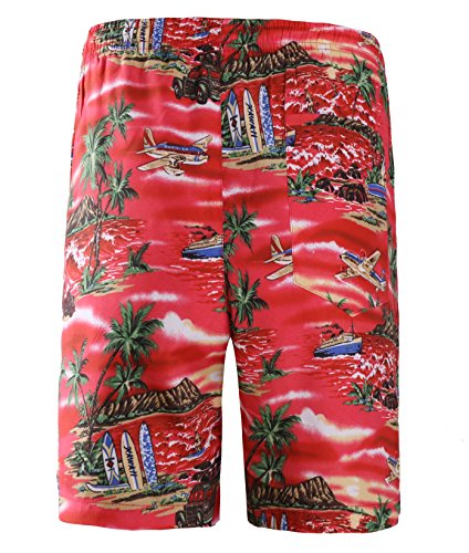 Fanhang Short de praia feminino de secagem rápida FPS 50+ com estampa ativa, Red(g006), X-Small