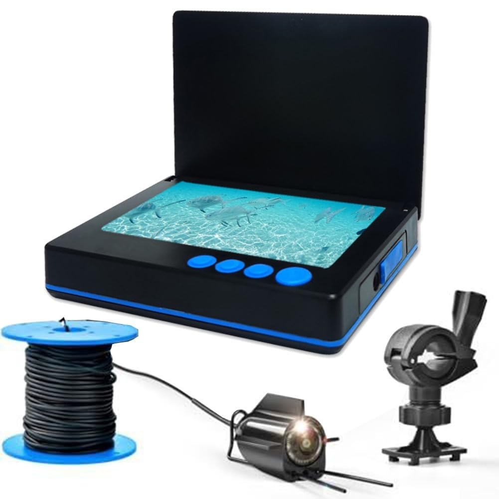 Cámara de pesca subacuática, pantalla IPS de 5 pulgadas, buscador de peces, cámara de pesca subacuática, para río de hielo y barco, para entusiastas de la pesca