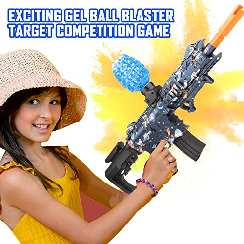 Patintics Gel Ball Blaster, Automatic Splatter Ball Blaster With 20000+ Non-Toxic, Eco-Water Friendly Beads, Blue #TOP6