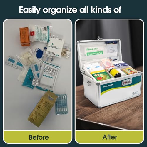 Image of Medication Combination Lock Box, Medicine Organizer Lockable Storage Boxes for Personal Items, First Aid Box Medical Box with Code Lock【Assembly Require】[14 * 8.5 * 8.5 inch] (Excluding Medicines)