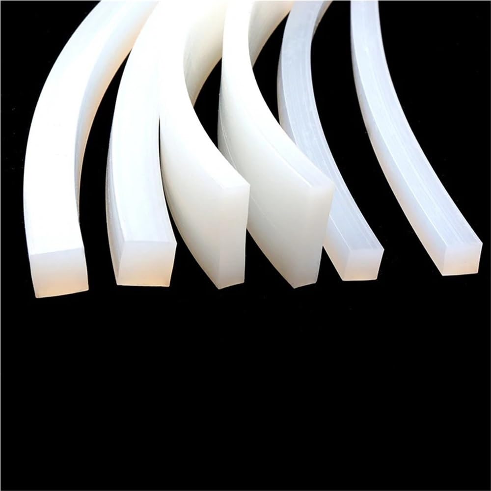 Tira de sellado de caucho de silicona cuadrada | Tiras de sellado impermeables sólidas blancas de varios tamaños(8MM*60MM)