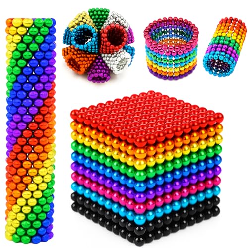 Magnetic-Balls for Teenager and Adult, Magnetic Toy Putty, Magnet-Beads Slime with Fidget Toy Stress Reliever Puddy for Christmas Birthday Gifts 18+ Only (10Color-1000pcs-3mm-5)