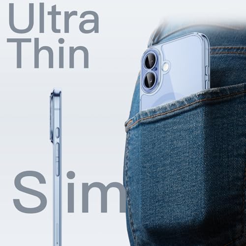 Image of JETech Magnetic Slim Case for iPhone 17 6.3-Inch Compatible with MagSafe, Camera Lens Full Protection, Ultra-Thin Lightweight Clear Minimalist Protective Phone Cover (Mist Blue)