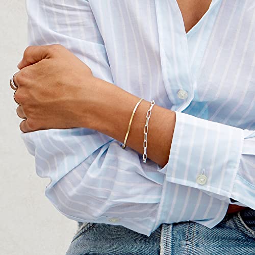 gorjana - Venice Mini Bracelet 6 1/4" to 7 1/4" - 18k Gold Plated Brass - Elegant Herringbone Chain Design - Adjustable Length - Layering with Other Jewelry 5