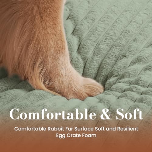 Image of Dog Beds for Extra Large Sized Dog, Orthopedic Pet Bed with Waterproof Lining, Soft Short Plush Surface & Egg Crate Foam, Machine Washable Pet Mat with Removable Cover & Anti Slip Bottom