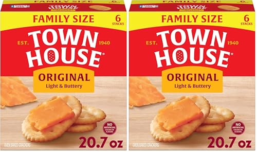Image of Town House Oven Baked Crackers, Lunch Snacks, Snack Crackers, Family Size, Original, 20.7oz Box (1 Box) (Pack of 2)