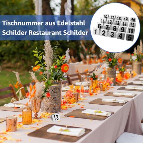 Numéro de table 1 à 20 en acier inoxydable pour mariage - 3