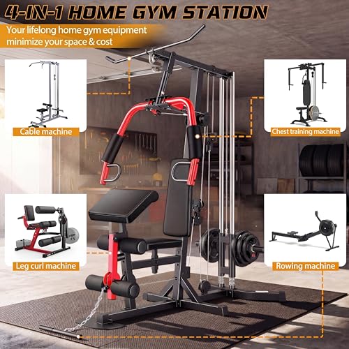 OPPSDECOR 3.0 Home Gym Equipment, All in One Workout Station with Pulley System & Seated Rowing, Multifunctional Home Gym Exercise Equipment for Full Body Strength Training Upgraded 2026 - Image 4