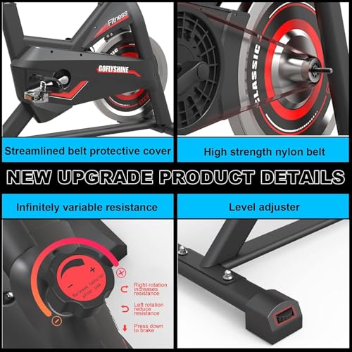 Image of Exercise Bikes Stationary,Exercise Bike for Home Indoor Cycling Bike for Home Cardio Gym,Workout Bike with Mount & LCD Monitor,Silent Belt Drive