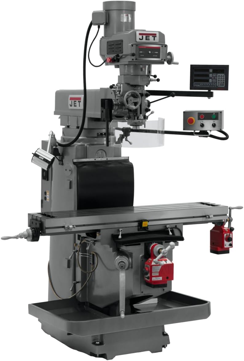 JET Variable-Speed Vertical Mill, Newall NMS800 DRO, X/Y-Axis Powerfeeds, 230/460V 3Ph (JTM-1254RVS)