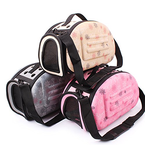 Foldable Pet Dog Carrier Cage Collapsible Travel Kennel - Portable Pet Carrier Outdoor Shoulder Bag for Puppy Dog Cat (S, Pink) - Thumbnail 5