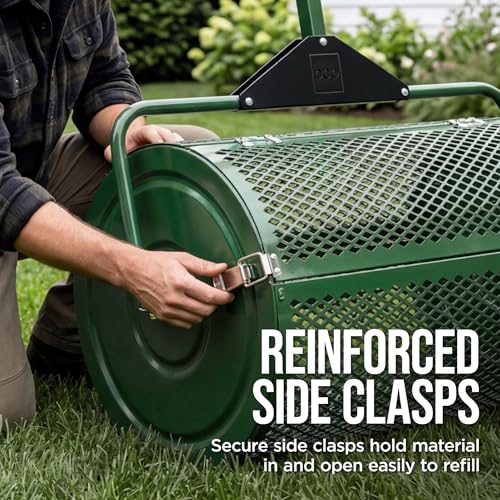 Image of Best Choice Products Compost Spreader, 24-Inch Peat Moss Spreader, Heavy-Duty Steel Lawn & Soil Spreader for Topdressing, Sand, Manure & Mulch, Adjustable T-Handle