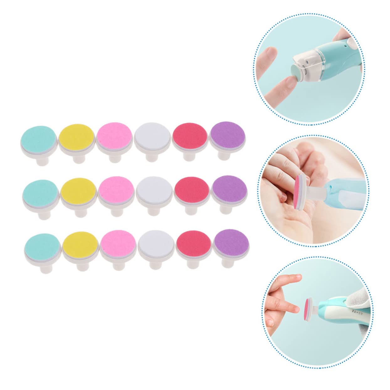 ibasenice 90piezas Almohadillas De Reemplazo Para Cortaúñas Eléctrico De Bebés Cabezas De Molienda Seguras y Duraderas Para Cuidado De Uñas De Recién Nacidos