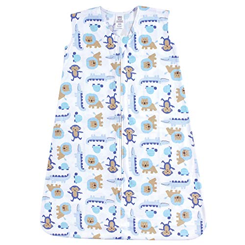 Image of Luvable Friends Unisex Baby Sleeveless Jersey Cotton Sleeping Bag, Sack, Blanket, Boy Jungle Jersey, 6-12 Months
