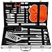 N NOBLE FAMILY 30PCS Hochwertiges Edelstahl Grill Zubehör Set - Professionelle Langlebige Grillset im Koffer - Verschiedene und Komplette Grill Sets - Grillzubehör für Männer Frauen Geschenk