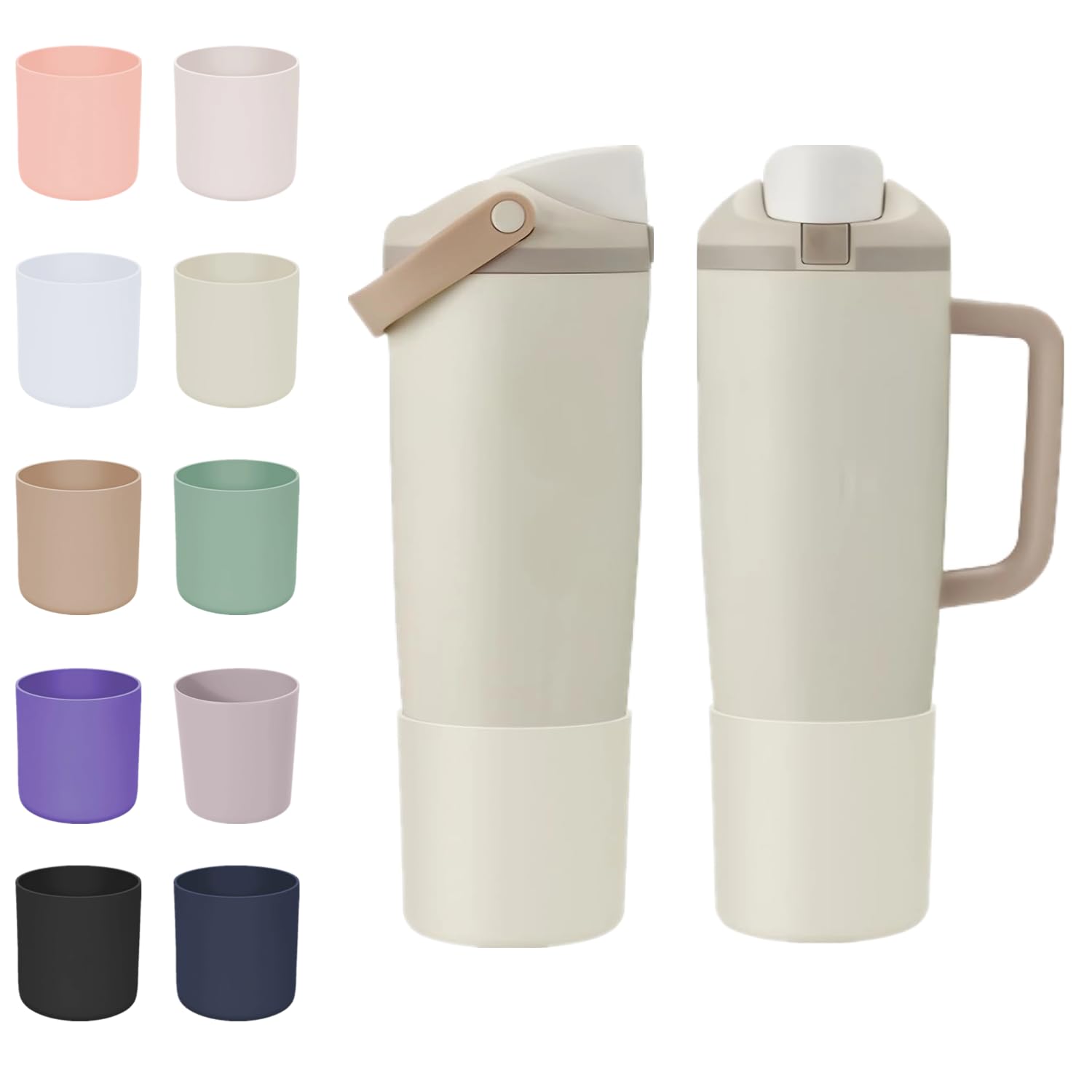 CHEMLLC Protective Silicone Boots for Owala 30oz & 40oz FreeSip Sway Bottles & Tumblers, Anti-Slip Protective Sleeve for Owala Water Bottle (Lightly Toasted)