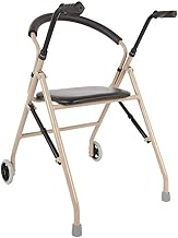 Andadores Auxiliares de Caminhada Polia Portátil Dobrável Idoso Andarilho Antiderrapante Andador Incapacitado em Aço Carbono Andadores Standard Practical