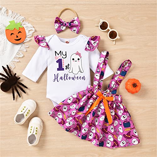 primeira roupa de menino de halloween criança crianças meninas infantil estampas de letras de hallow