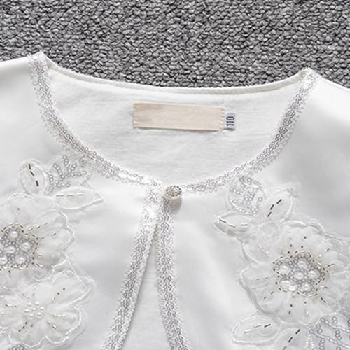 Kids Girls Sequins Lace Bolero Shrugs Short Sleeve Cropped Cardigan Short Jacket Dress Cover Up Tops3