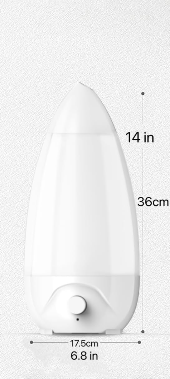 Mobigon 2.6 Litres Humidifier for Room, Cool Mist Ultrasonic Humidifier/Essential Oil Diffuser,Super Quiet 360°Nozzle,Colorful Change,Auto Shut Off&UV Light&,Lasts Up to 24 Hours (B.White)