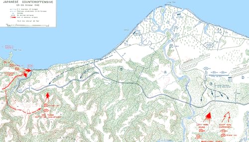 16"x24" Poster, Map of the battle 2326 October Sumiyoshis forces attack in the west at the Matanikau left while Maruyamas 2nd division attacks the Lunga perimeter from the south right - Gallery Print
