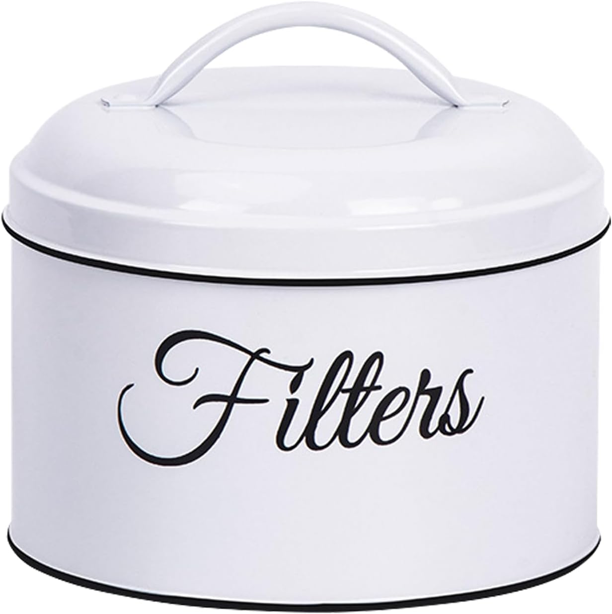 TYUI Coffee Filter Holder w/Lid，White Coffee Filter Storage