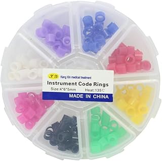 FOMIYES Dental Code Rings, 160pcs Silicone Instrument Code Ring Circle for Hospital Clinic Identification Color Band Orthodontic Accessories