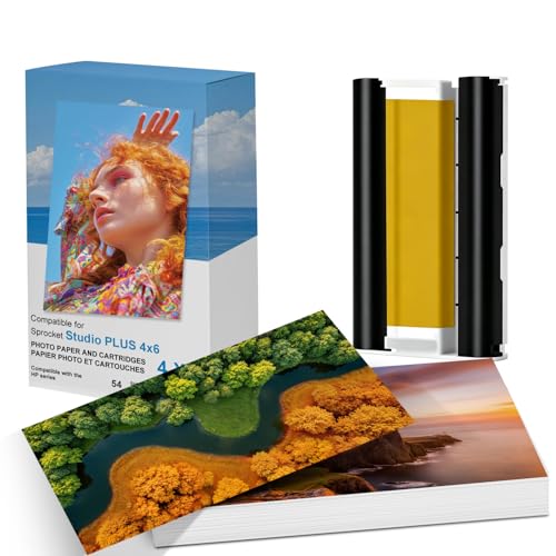 Papier photo HP Sprocket Studio Plus 4x6 pouces recharge cartouche encre pour imprimante