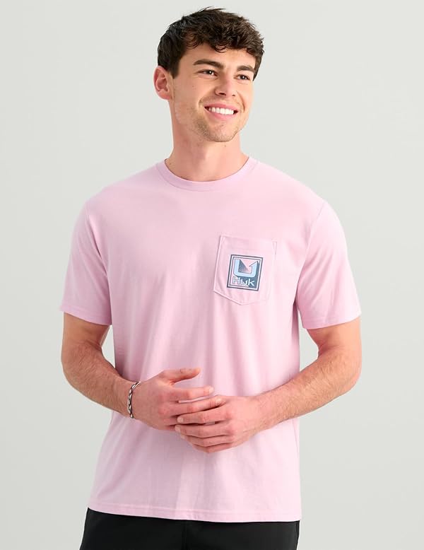 HUK Mens Short Sleeve Performance Tee, Fishing T-Shirt for Men, Rising Huk - Oleander, 3X-Large by HUK - Used condition - Image 4