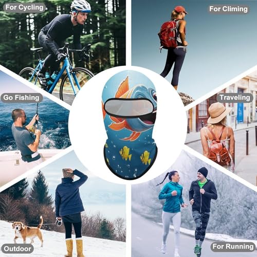 Balaclava de Pescado bajo el Mar para Hombres y Mujeres, Máscara Facial de Protección Solar Transpirable con Cubrecabeza Completo para Senderismo, Ciclismo, Correr, Conducción miniatura 6