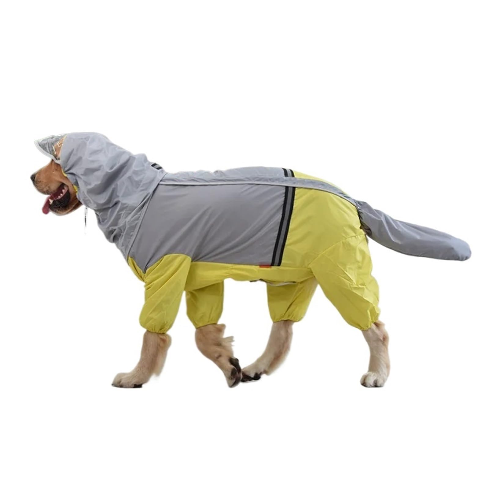 Manteau imperméable pour grand chien 4XL jaune avec couvre-queue de protection