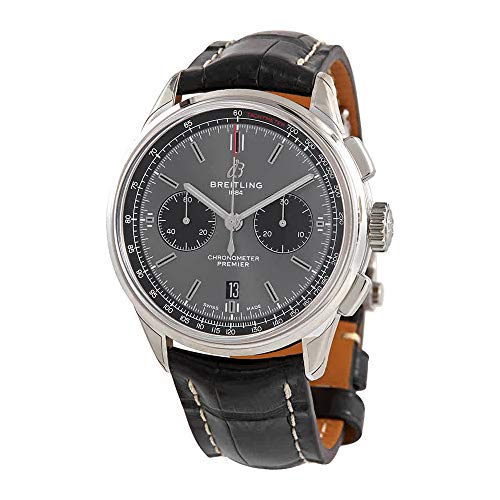 Breitling Premier Chronograph Automatic Chronometer Anthracite Dial Men's Watch AB0118221B1P1