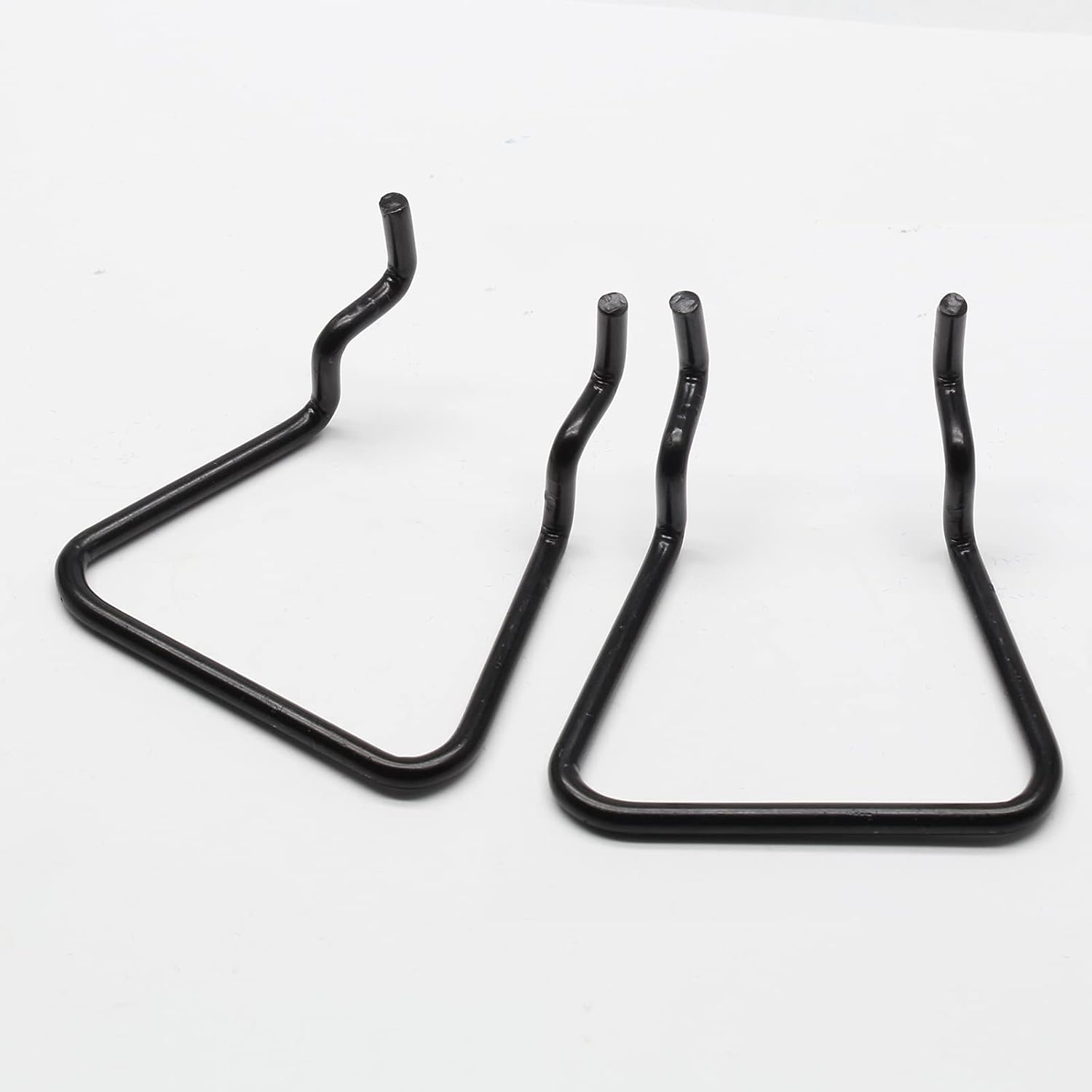16Pcs Pegboard Plier Holders, Stainless Steel Double Loop Pegboard Hooks, Black Shelving Display Hooks for Shop Store Supermarket Hanging Tools