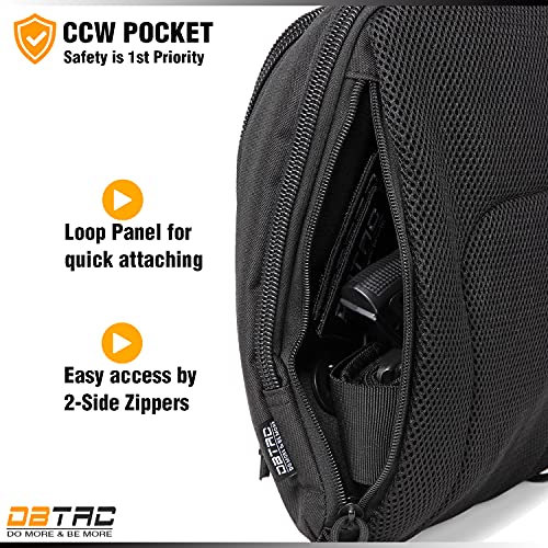 DBTAC Tactical Personal Defense Bags & Packs | 8L Tactical Bag Shoulder Chest Pack with Sling for Concealed Carry, Range, Travel, Hiking, Outdoor Sports (Black)