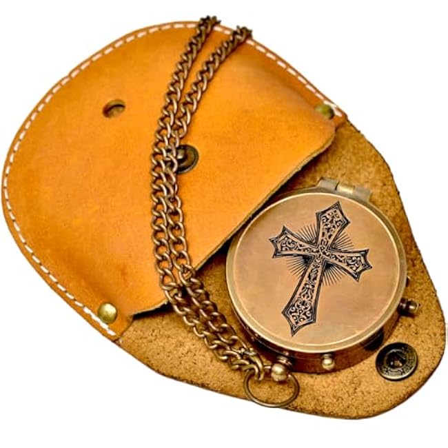 FYNJREX for i Know Enrgraved Compass Religious Gift for Men Women boy Baptism First communiun Graduation Gift Christmas Unique Gift for Son Christian Gift for Teen Communion
