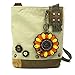 CHALA Patch Cross-Body Women Handbag, Sand Color Canvas Messenger Bag - Sunflower - Sand